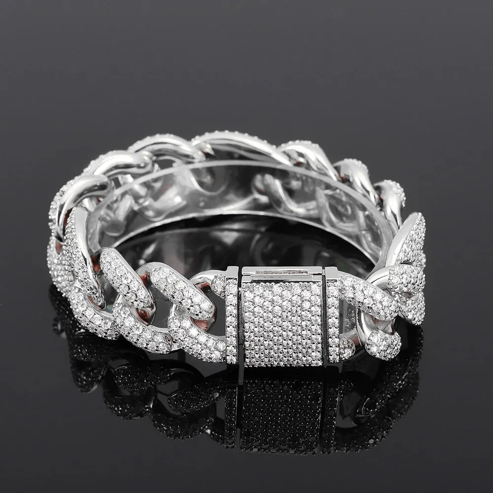 High Quality 5A New 18mm Miami Cuban Bracelet Chain Men