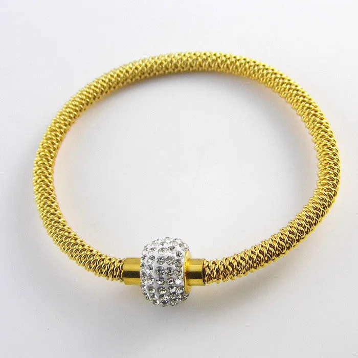 High Quality Charm Chic Valentine Gift Jewelry Stainless Steel Gold Women Distort Bracelets & Bangles