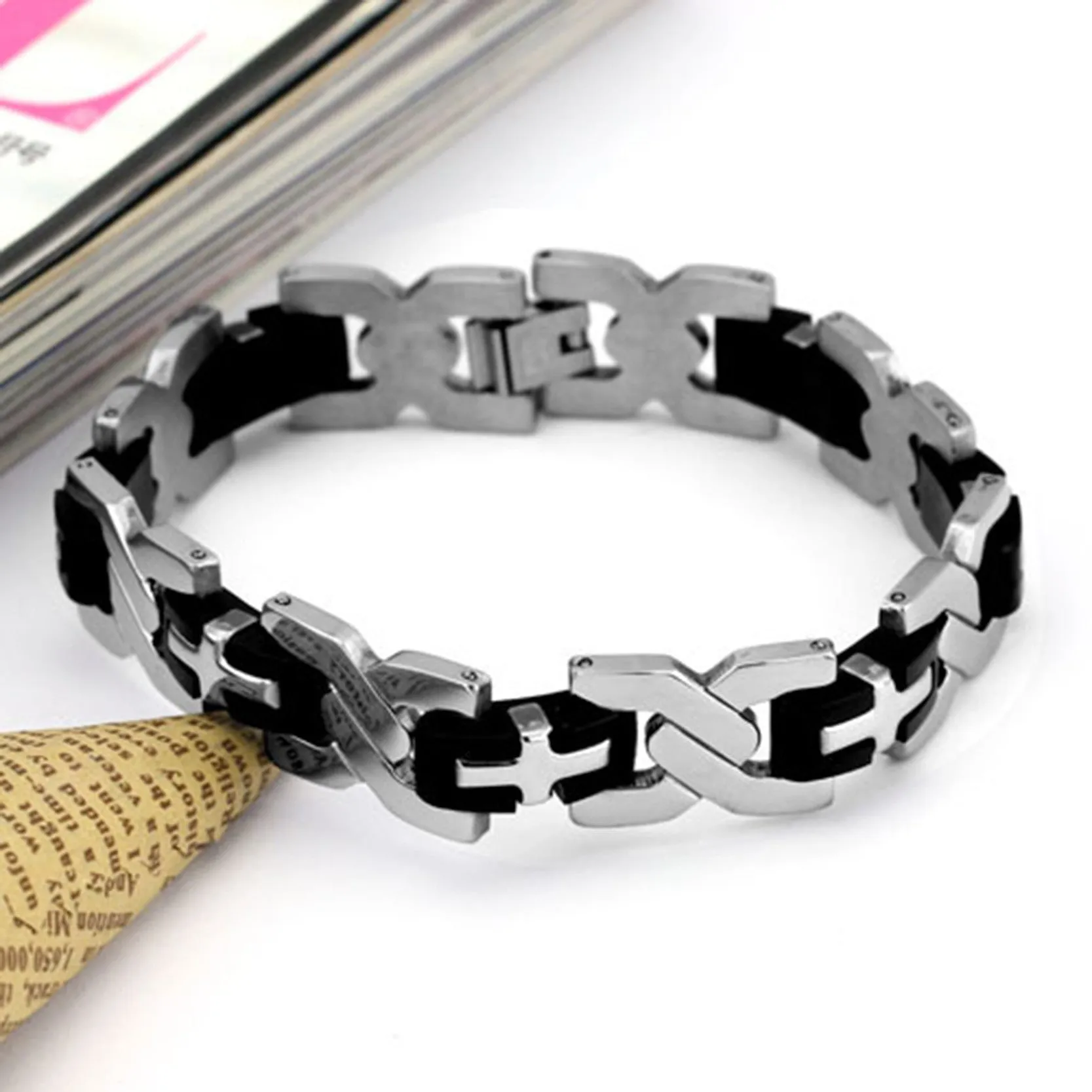 Hot Sale Bracelets Mens Stainless Steel Bracelets & Bangles Men Jewelry Christmas Gift