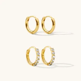 Huggie Hoop Earrings Set