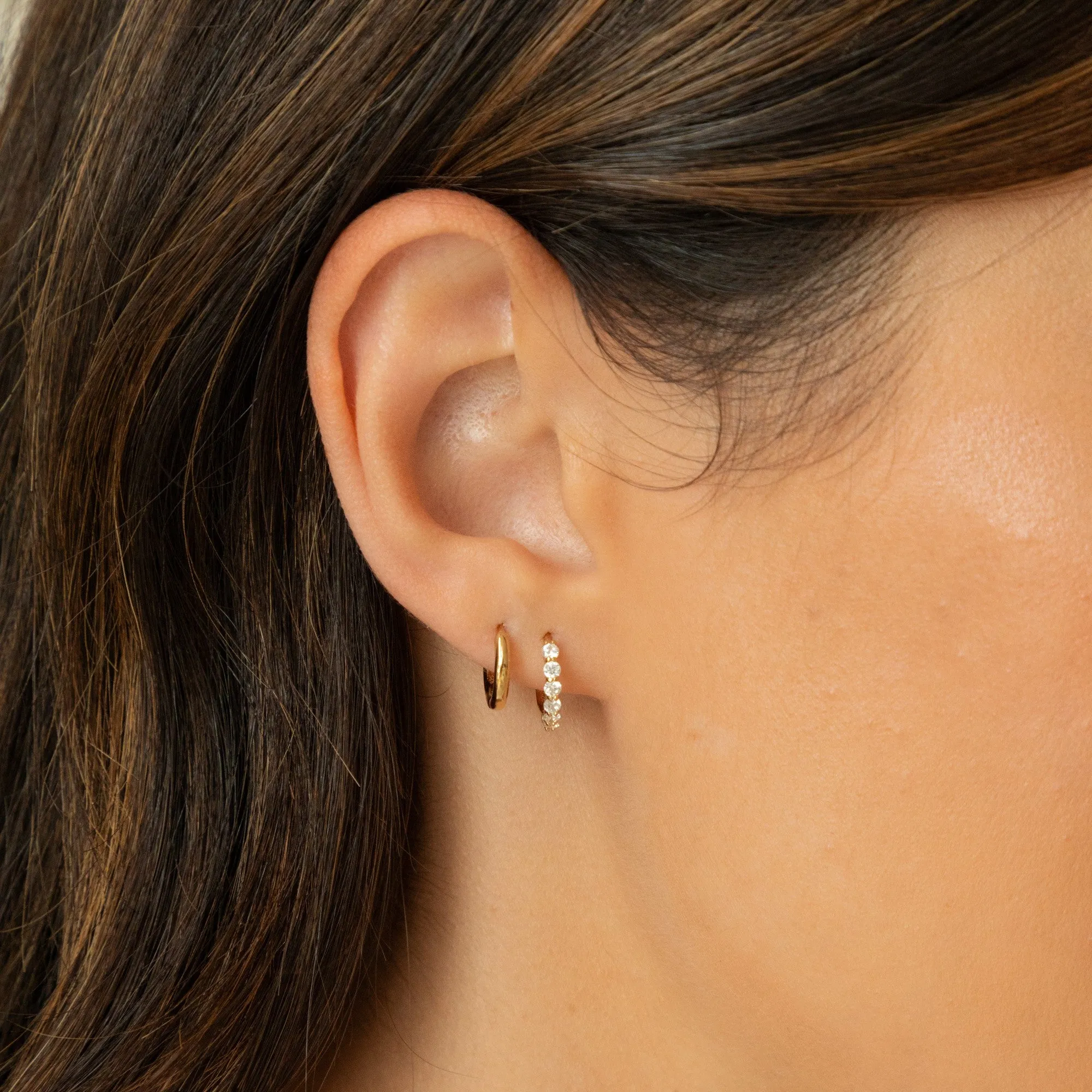 Huggie Hoop Earrings Set