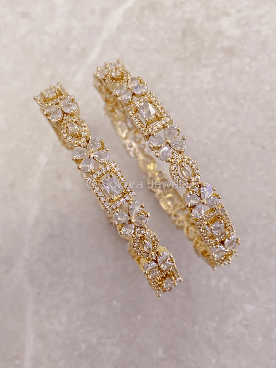 Intricate Detailed Crystal Bangles
