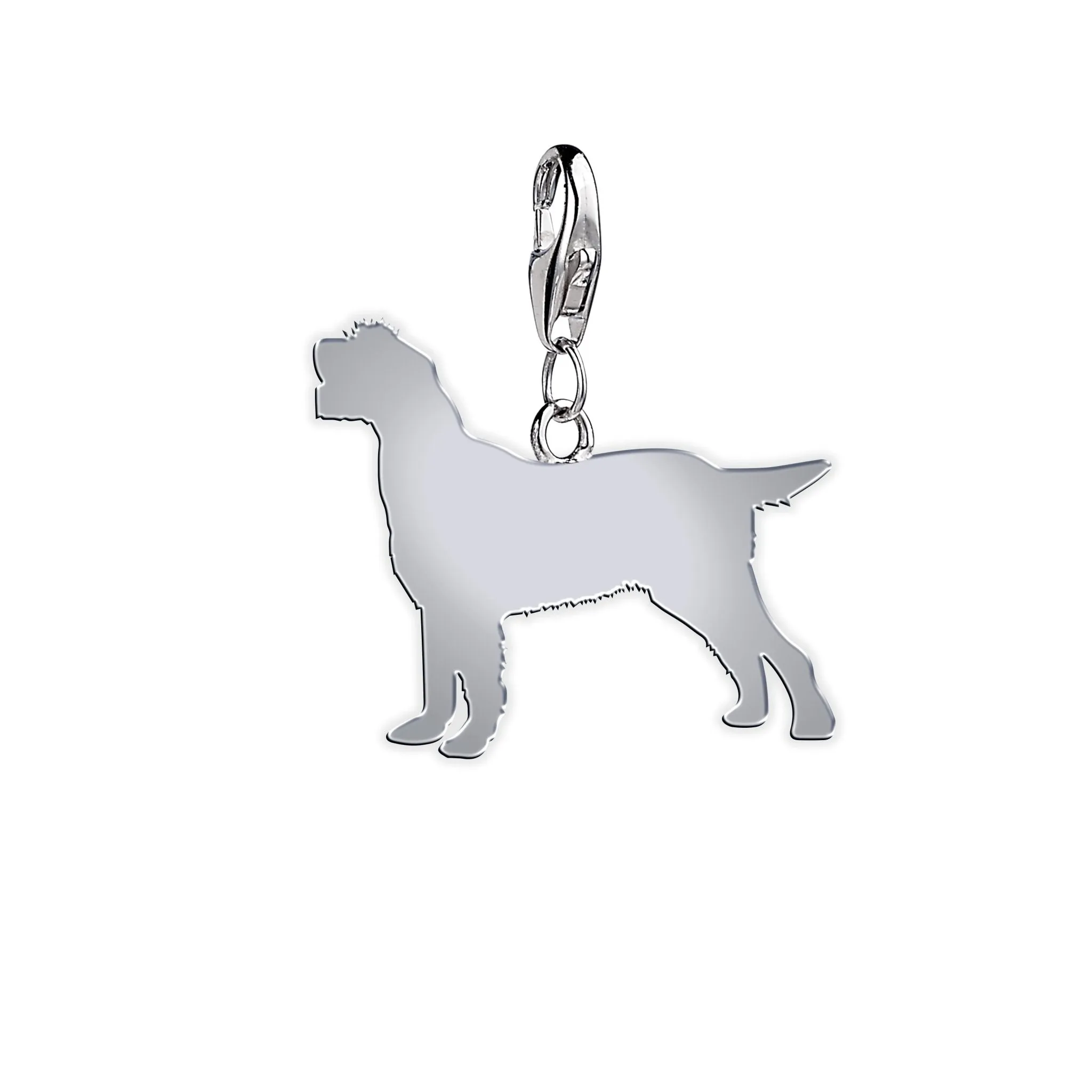 Italian Spinone Silhouette Silver Charm