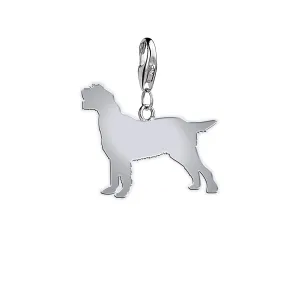 Italian Spinone Silhouette Silver Charm
