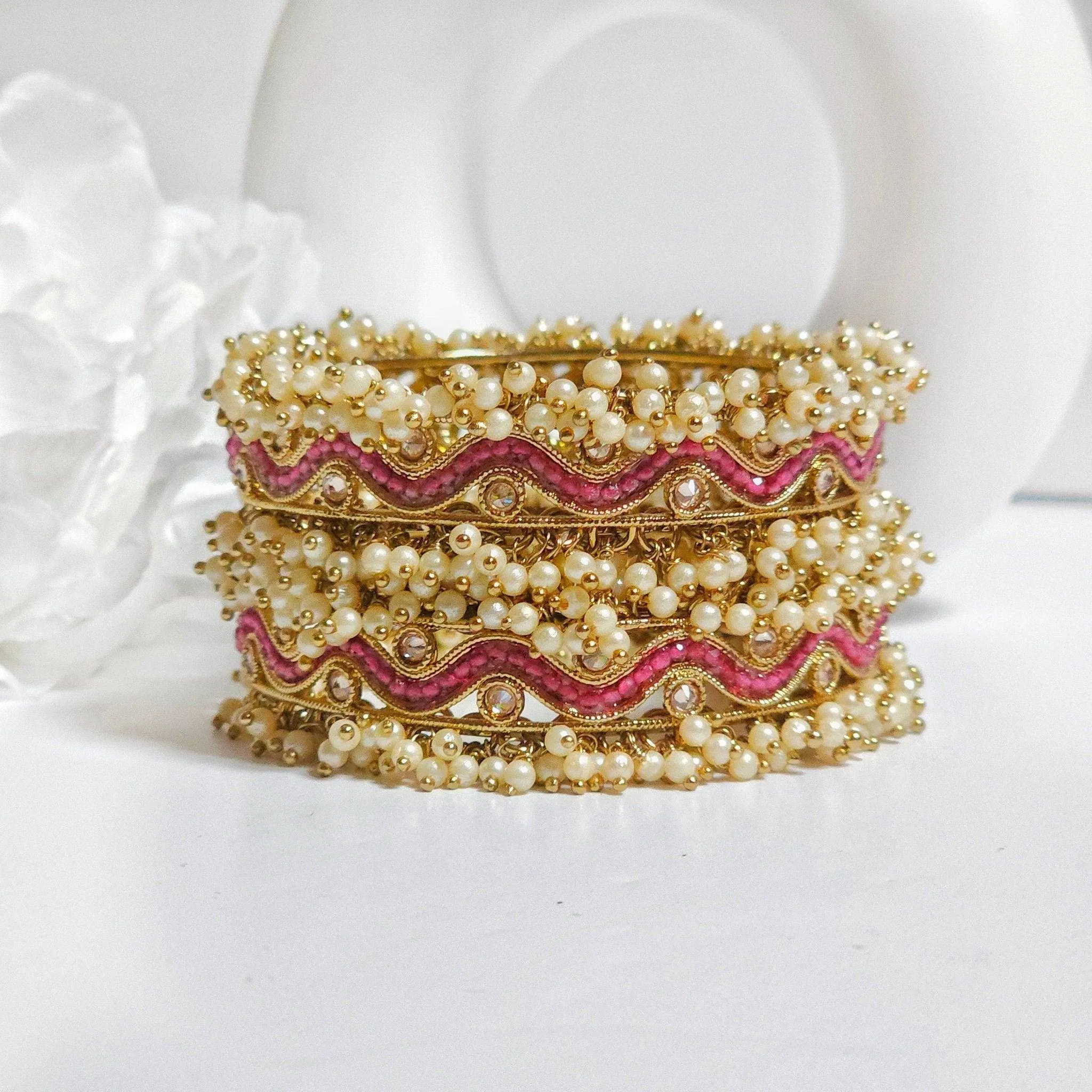 Jassi Pair of Polki Chunky Bangles