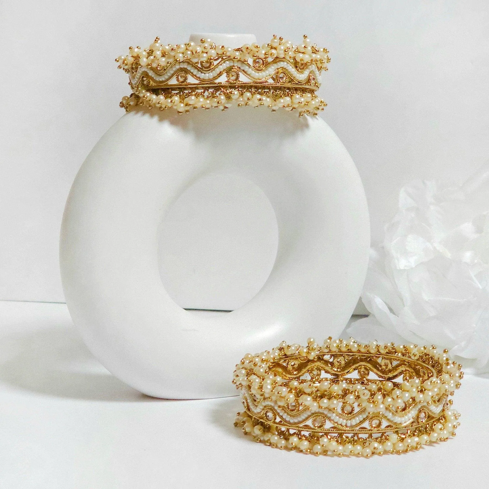 Jassi Pair of Polki Chunky Bangles