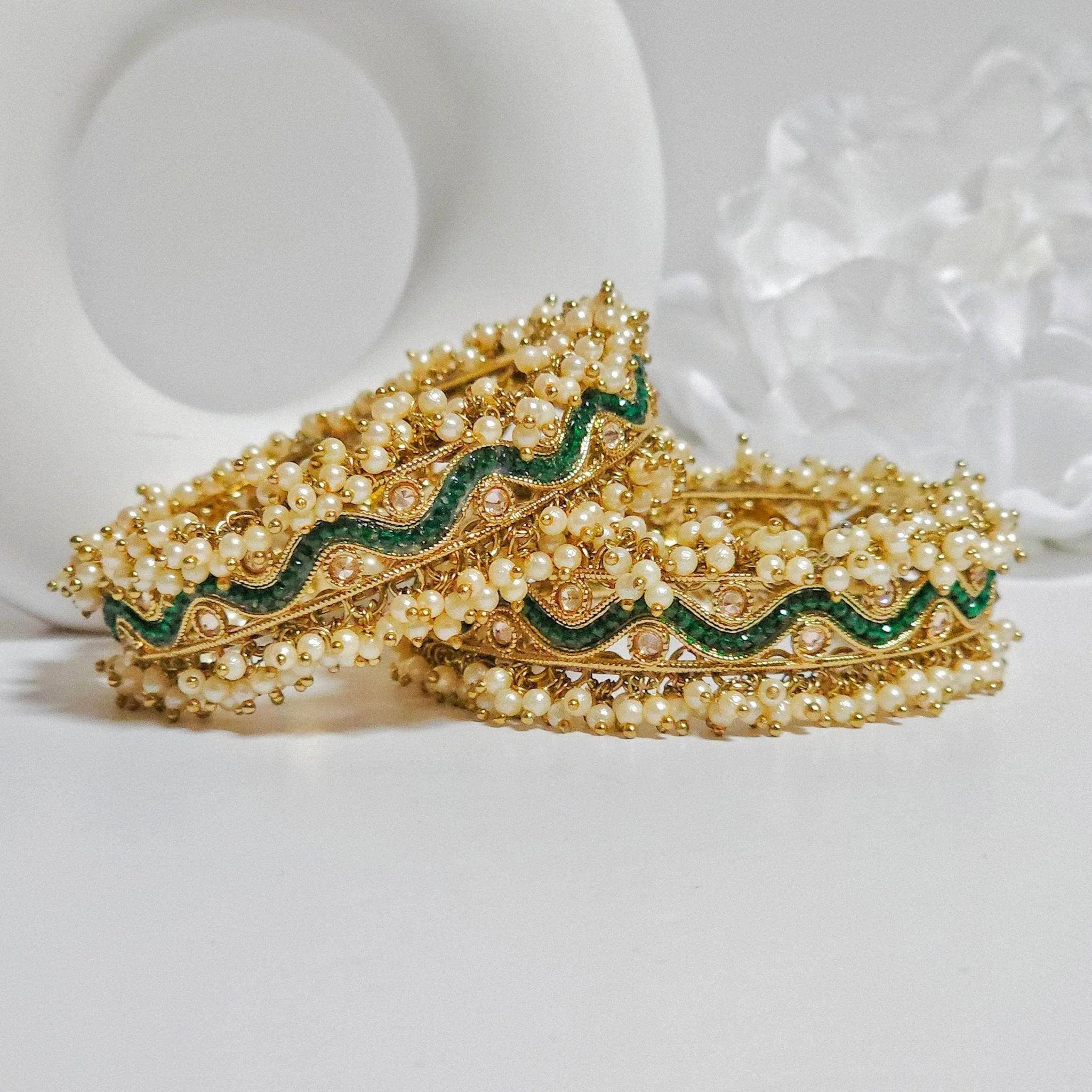 Jassi Pair of Polki Chunky Bangles