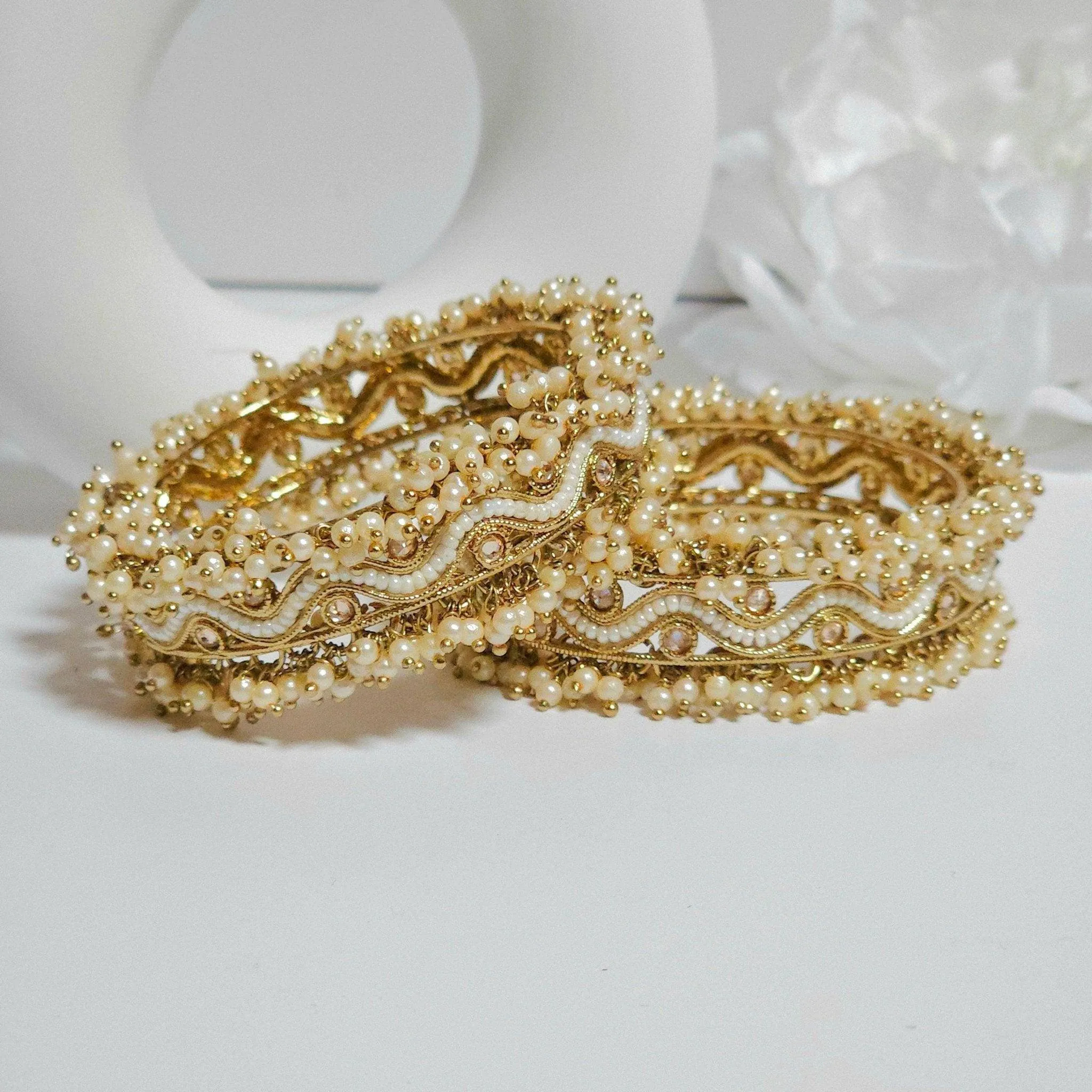 Jassi Pair of Polki Chunky Bangles