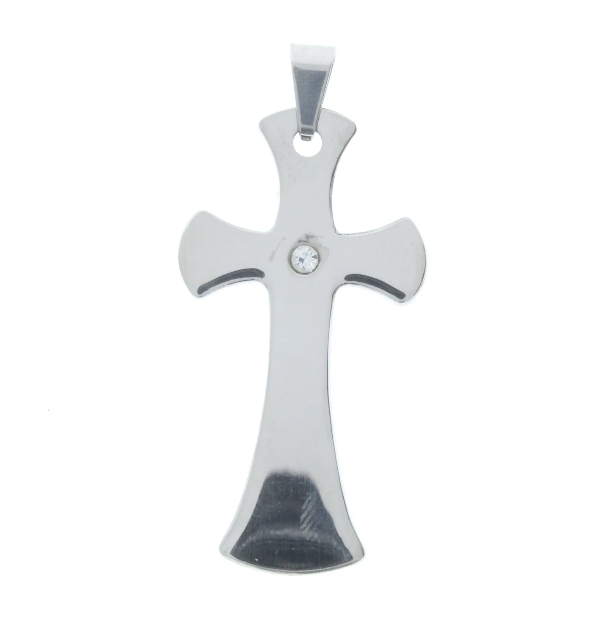 Large Cross Pendant w/Gem Inlay, ea
