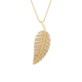 Large Diamond Leaf Necklace