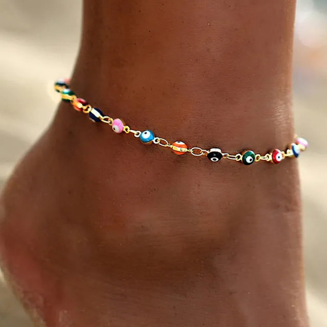 Layered Anklets Women Heart Gold Ankle Bracelet