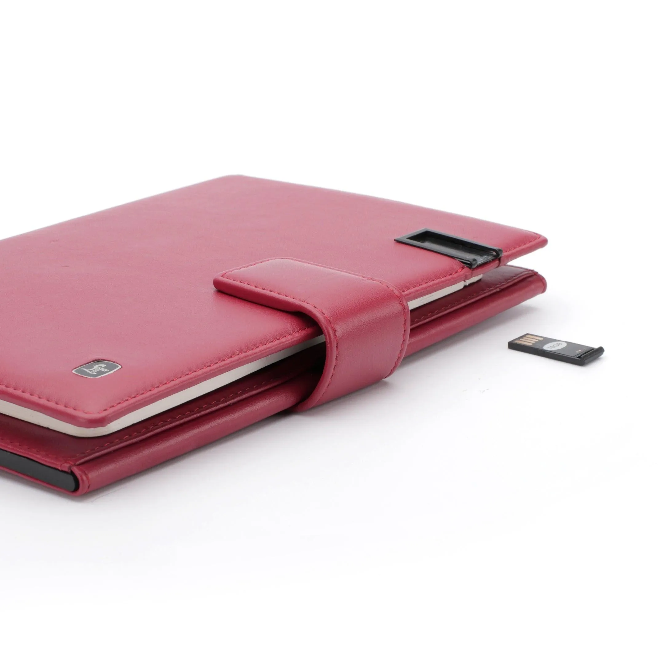 LT Smart Notebook 2.0 Wireless Charging & 16 Gb Pen Drive With Power Bank (5000 mAh) | I phone Wireless Charger | Smart Notebook with Power Bank | Color: Cherry