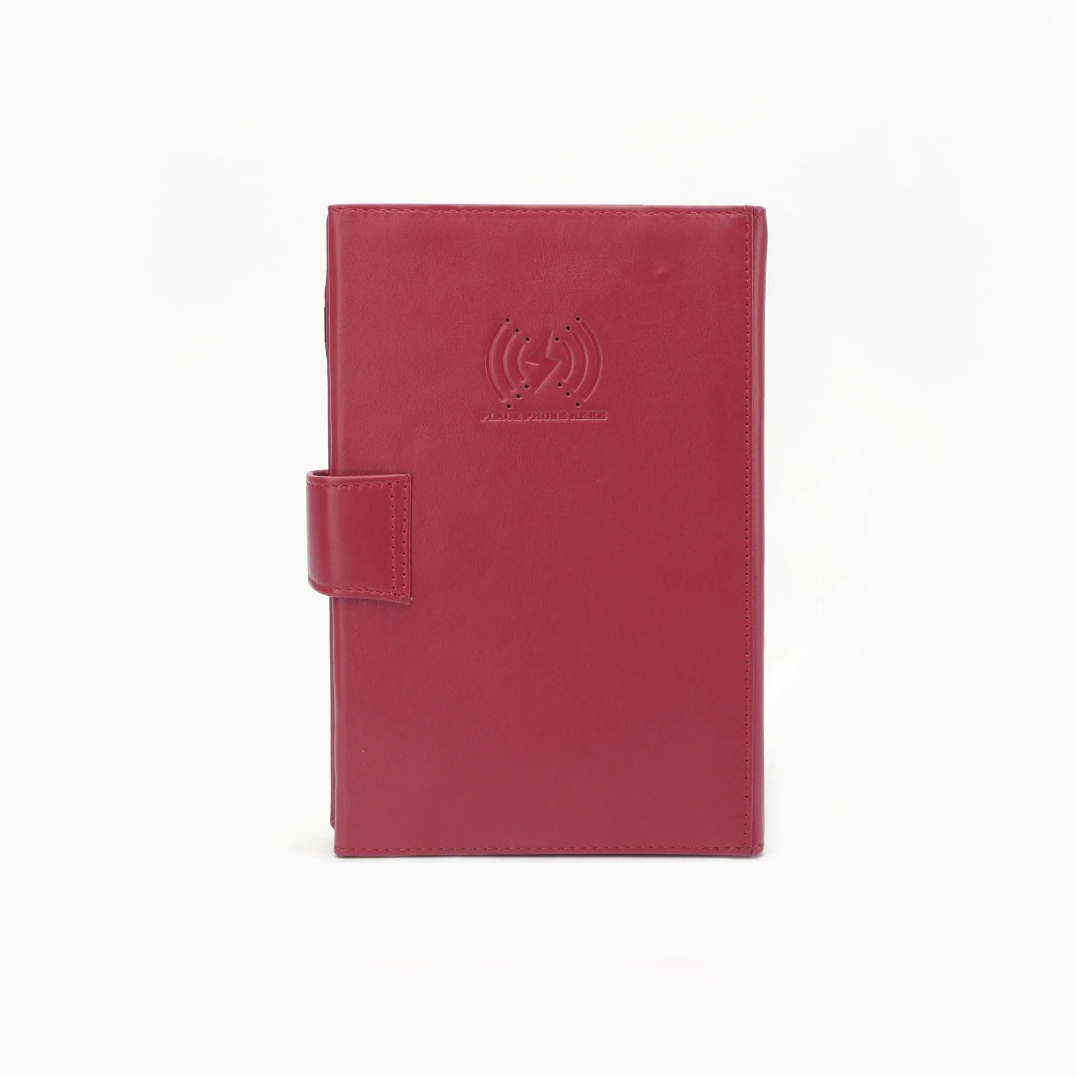 LT Smart Notebook 2.0 Wireless Charging & 16 Gb Pen Drive With Power Bank (5000 mAh) | I phone Wireless Charger | Smart Notebook with Power Bank | Color: Cherry