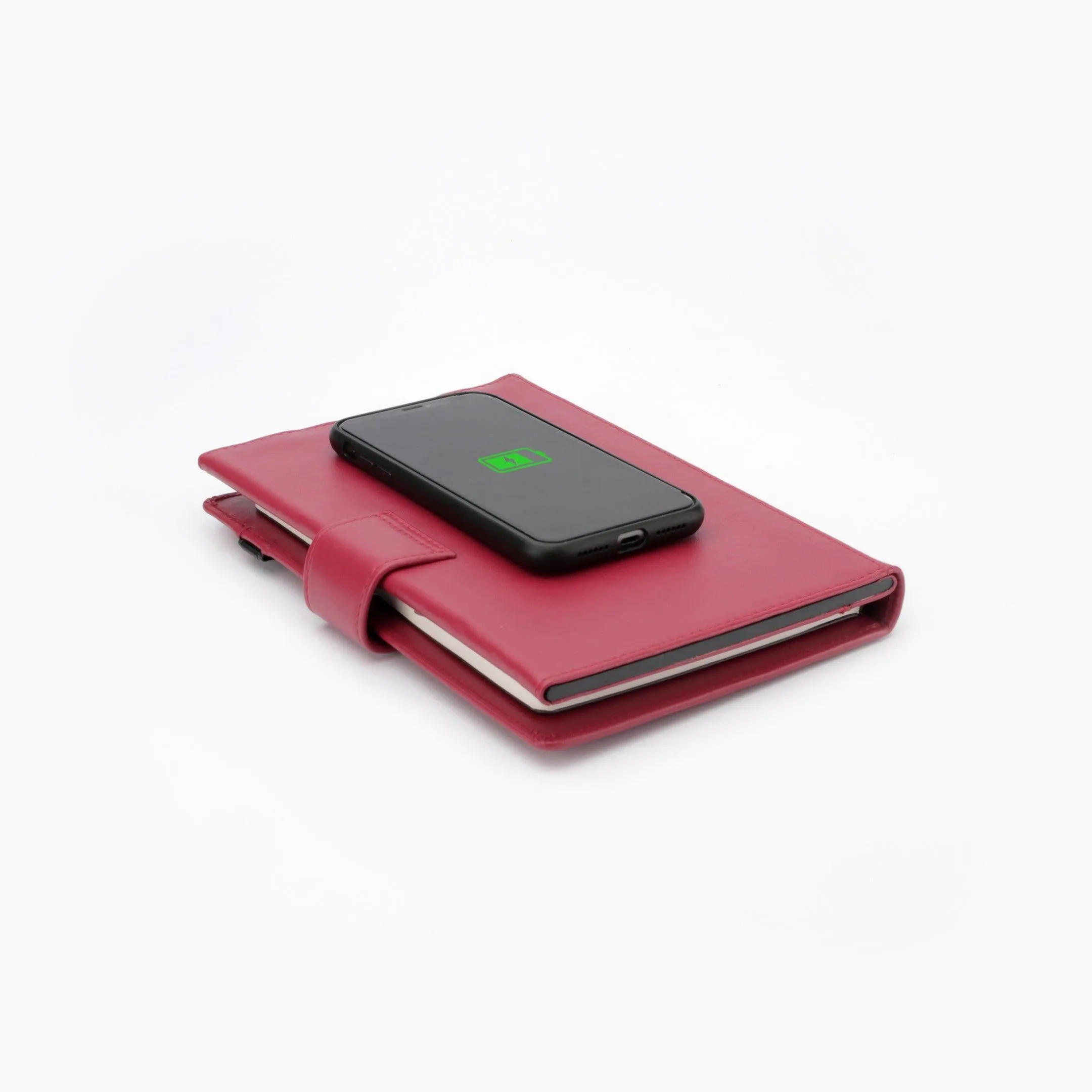 LT Smart Notebook 2.0 Wireless Charging & 16 Gb Pen Drive With Power Bank (5000 mAh) | I phone Wireless Charger | Smart Notebook with Power Bank | Color: Cherry