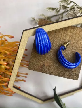 Majestic Blue Seashell Earrings