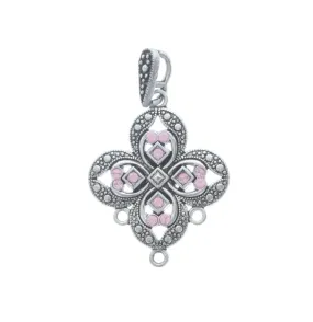 Marcasite Chandelier Cross Pendant w/Loop, ea