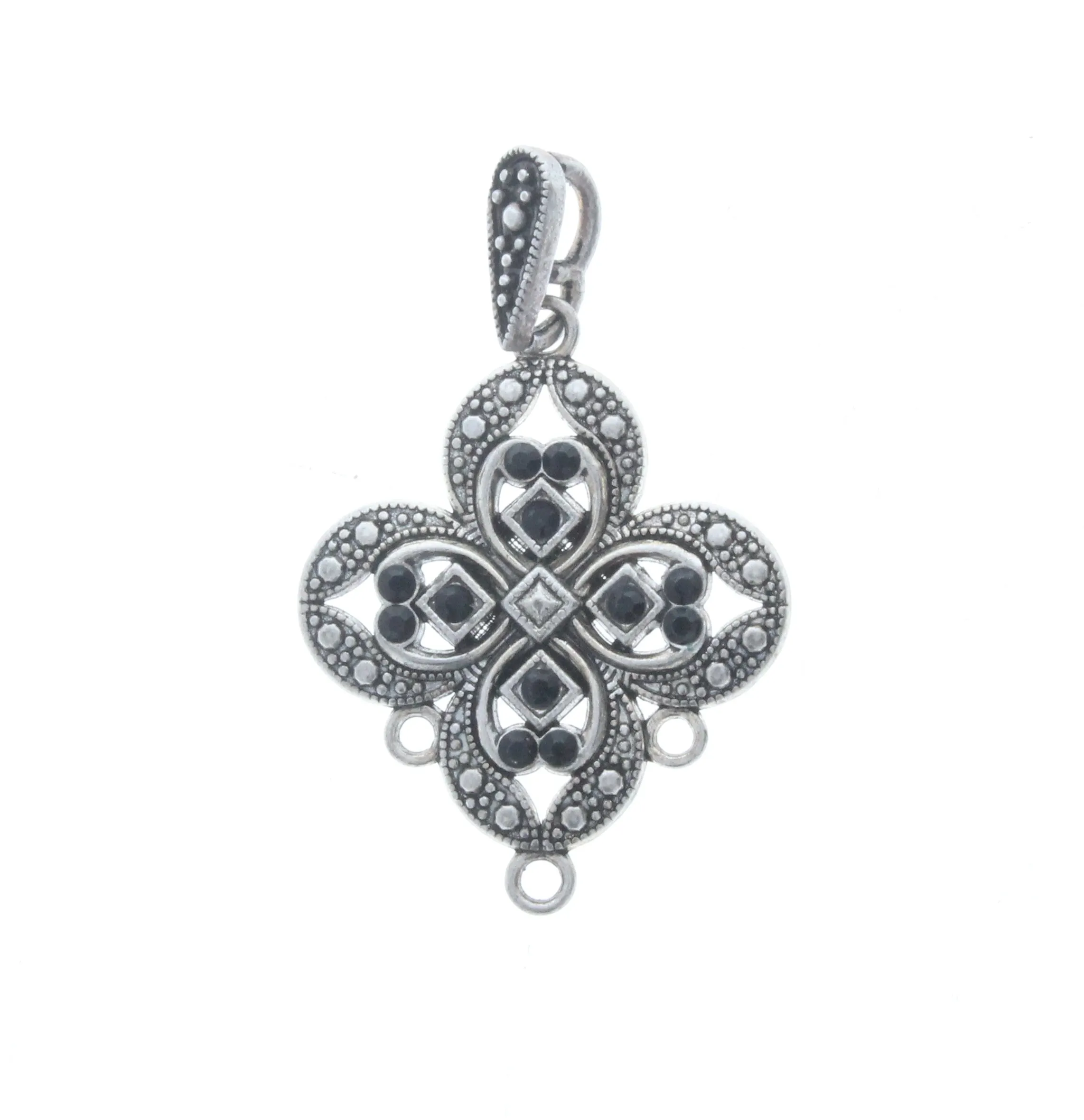 Marcasite Chandelier Cross Pendant w/Loop, ea