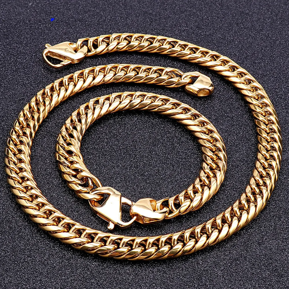 Mens Bracelets Gold Plated Chain Necklace For Men