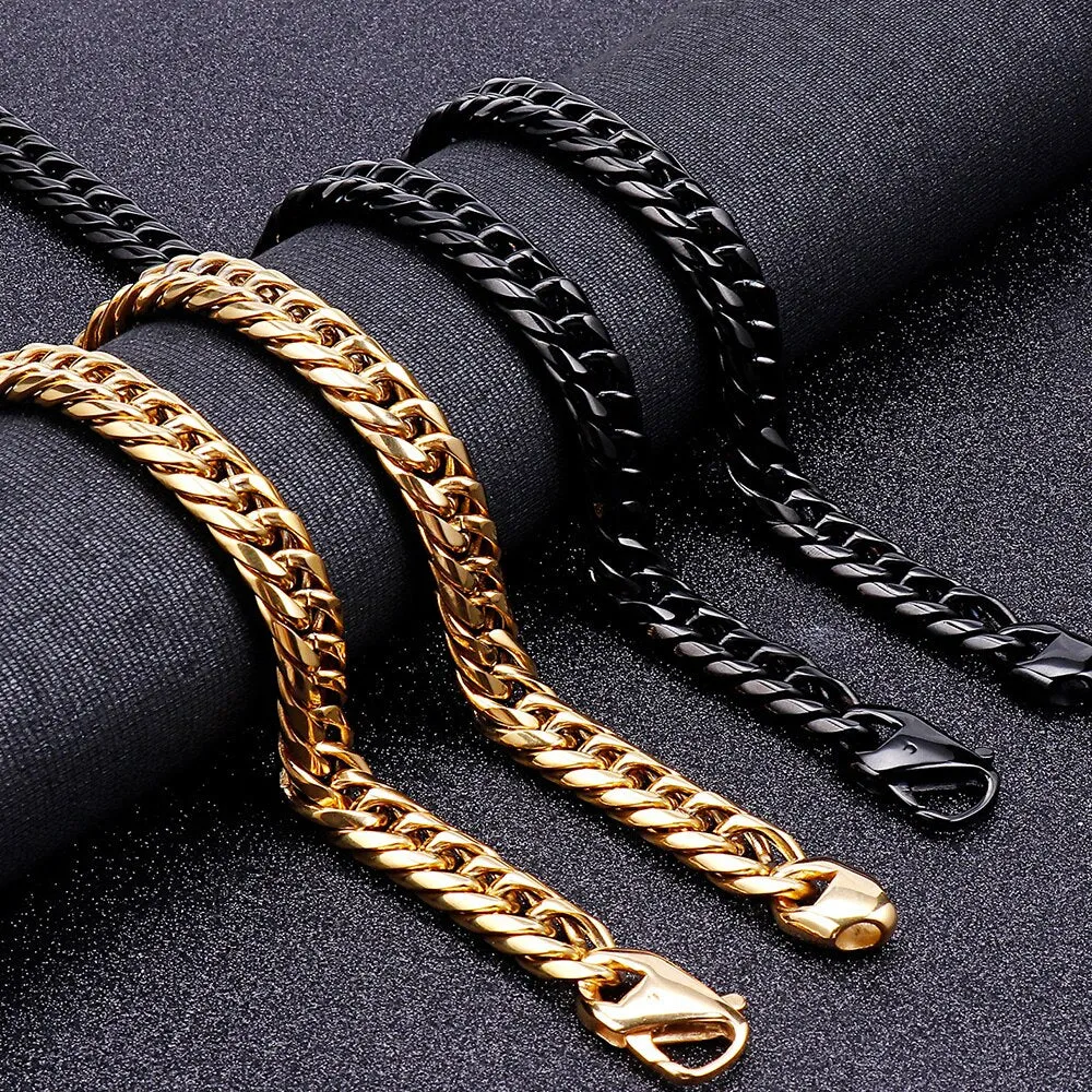 Mens Bracelets Gold Plated Chain Necklace For Men