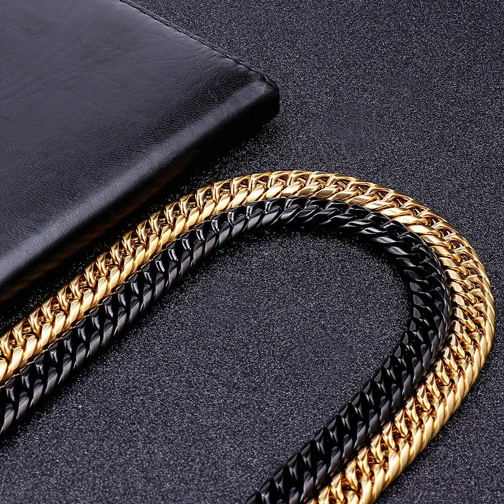 Mens Bracelets Gold Plated Chain Necklace For Men
