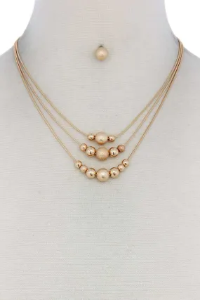 Metal Bead Layered Necklace