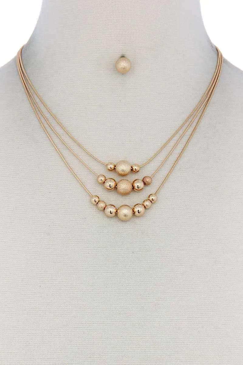 Metal Bead Layered Necklace