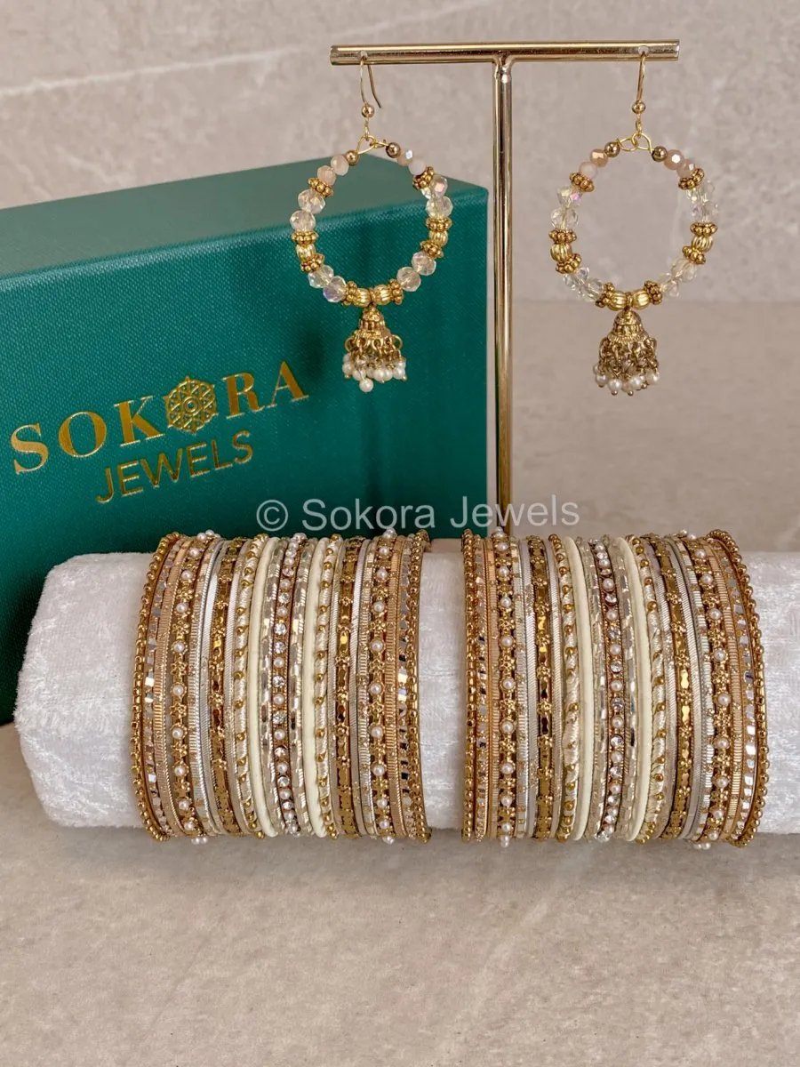 Midi Bangle & Jhumka set - Moon Shimmer