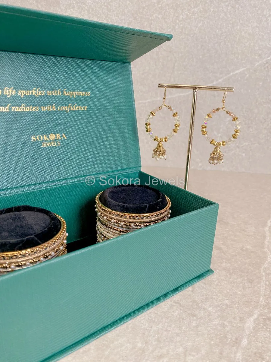 Midi Bangle & Jhumka set - Moon Shimmer