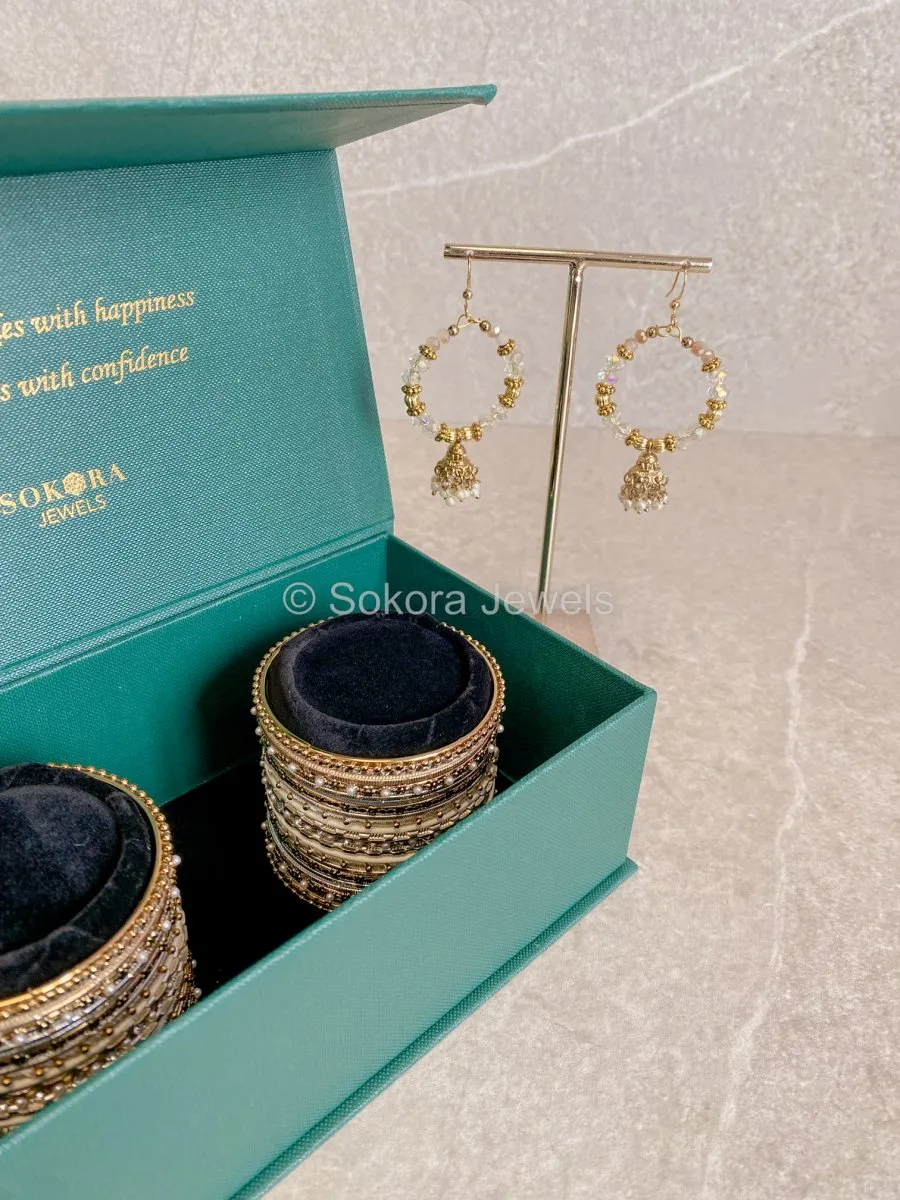 Midi Bangle & Jhumka set - Moon Shimmer