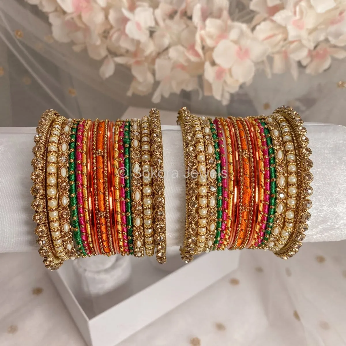 Mini Jodha Bangle Set -  Mehndi