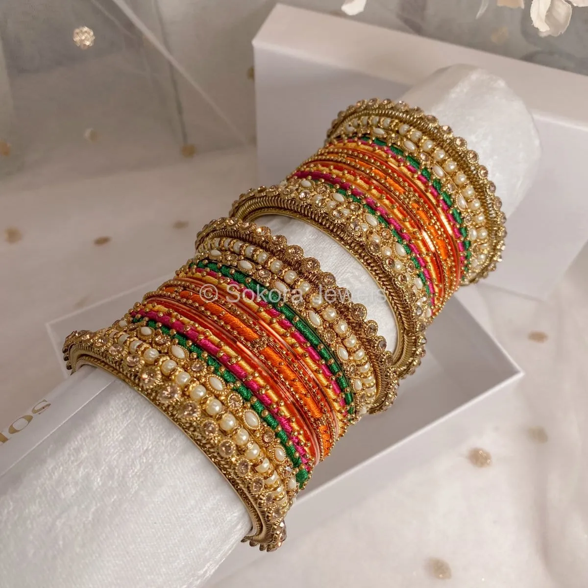 Mini Jodha Bangle Set -  Mehndi