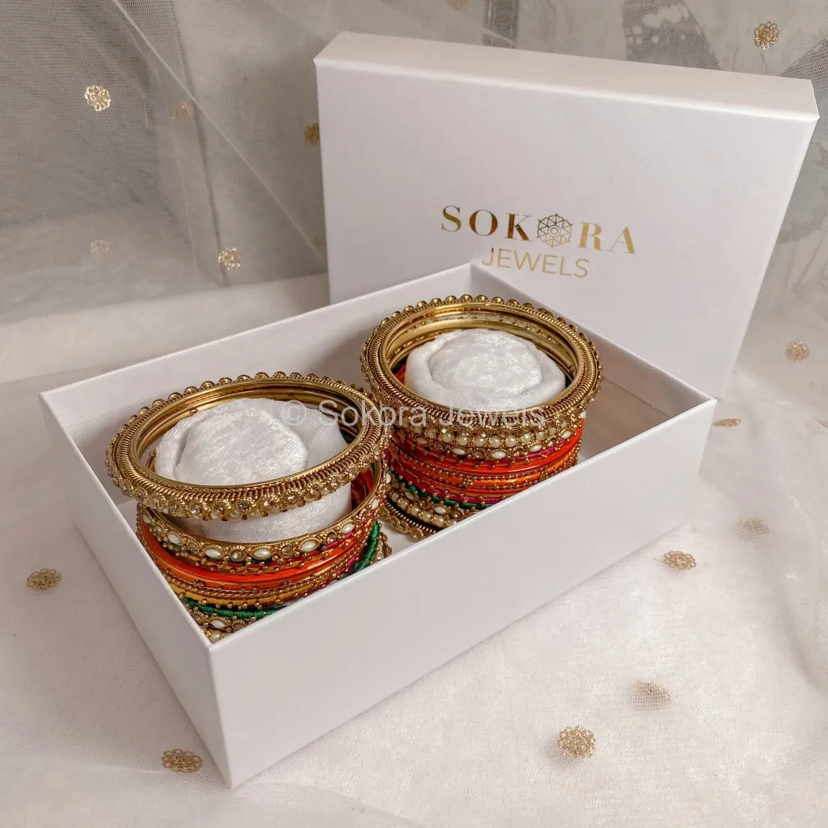 Mini Jodha Bangle Set -  Mehndi