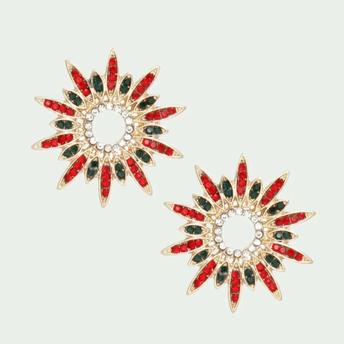 Multicolor Radiant Starburst Stud Earrings