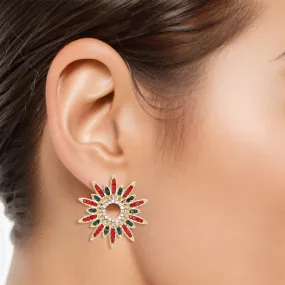 Multicolor Radiant Starburst Stud Earrings