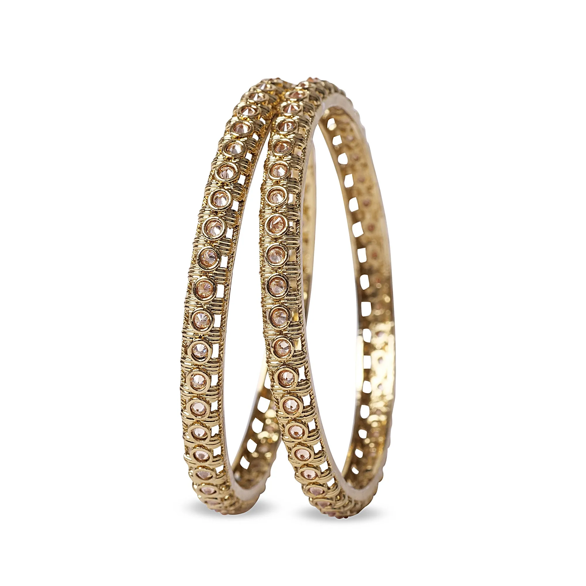 Naavi Classic Bangles in Antique Gold