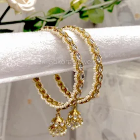 Navya Slim Kundan Jhumka Bangles