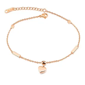 New Heart & Cube Charm Anklets For Women