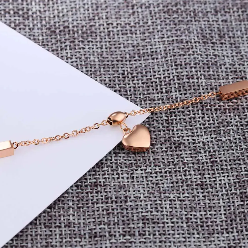 New Heart & Cube Charm Anklets For Women