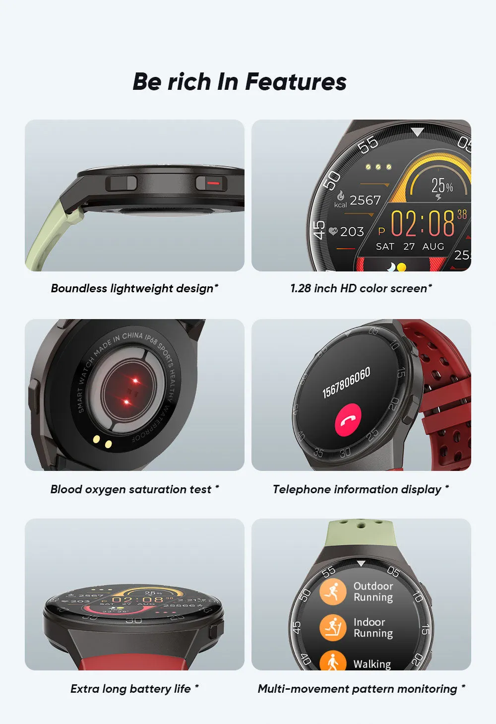 New Smart Watch Men Full Touch Screen Sport Fitness Watch IP67 Waterproof Bluetooth For Android ios smartwatch Men box