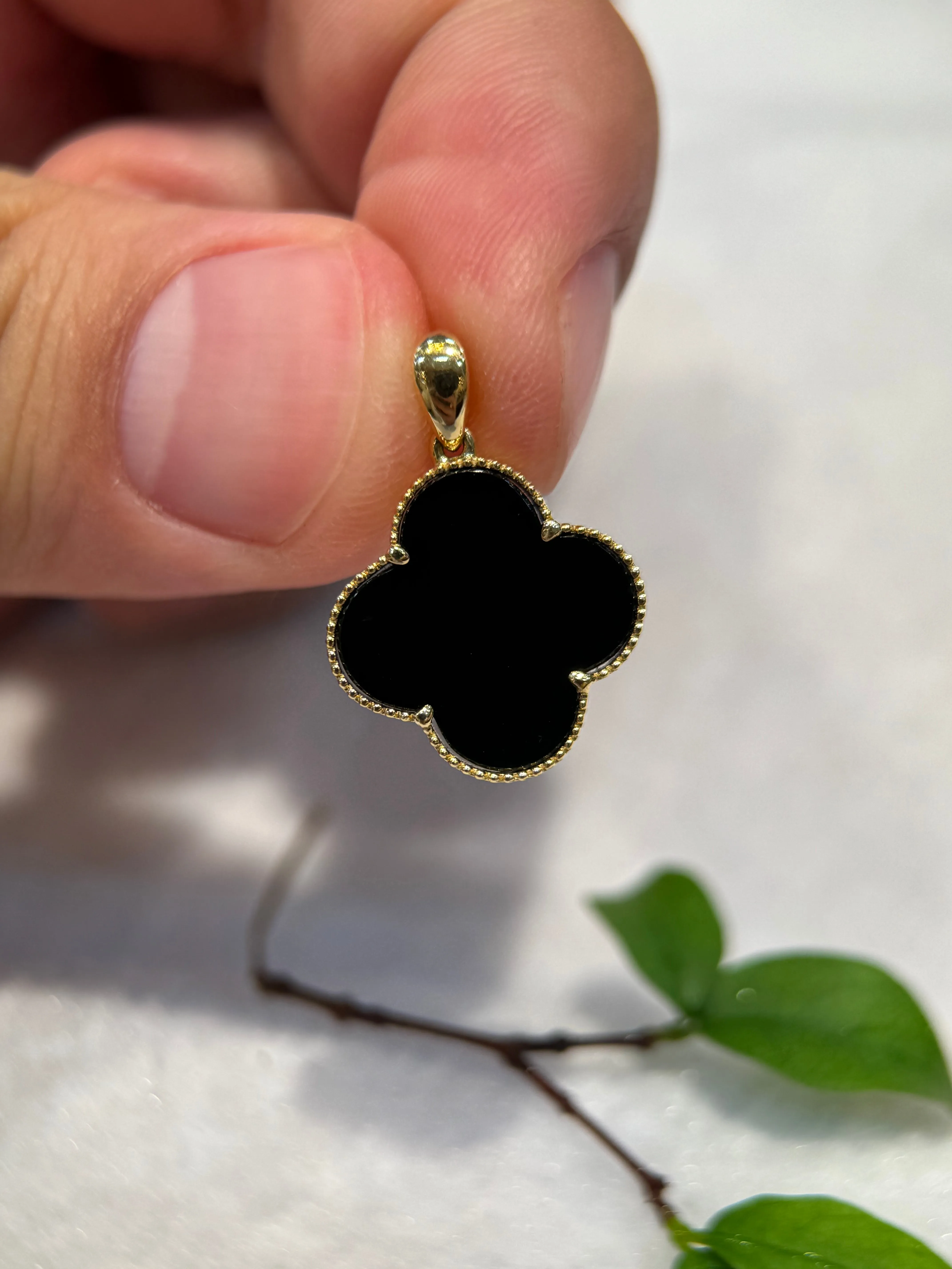 Omphacite Clover Leaf Pendant (P147)