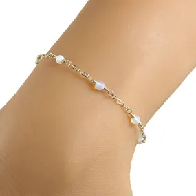Opal Anklet, Gold Chain Opal Anklet