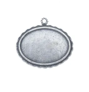 Oval Frame Pendant w/Bezel, ea