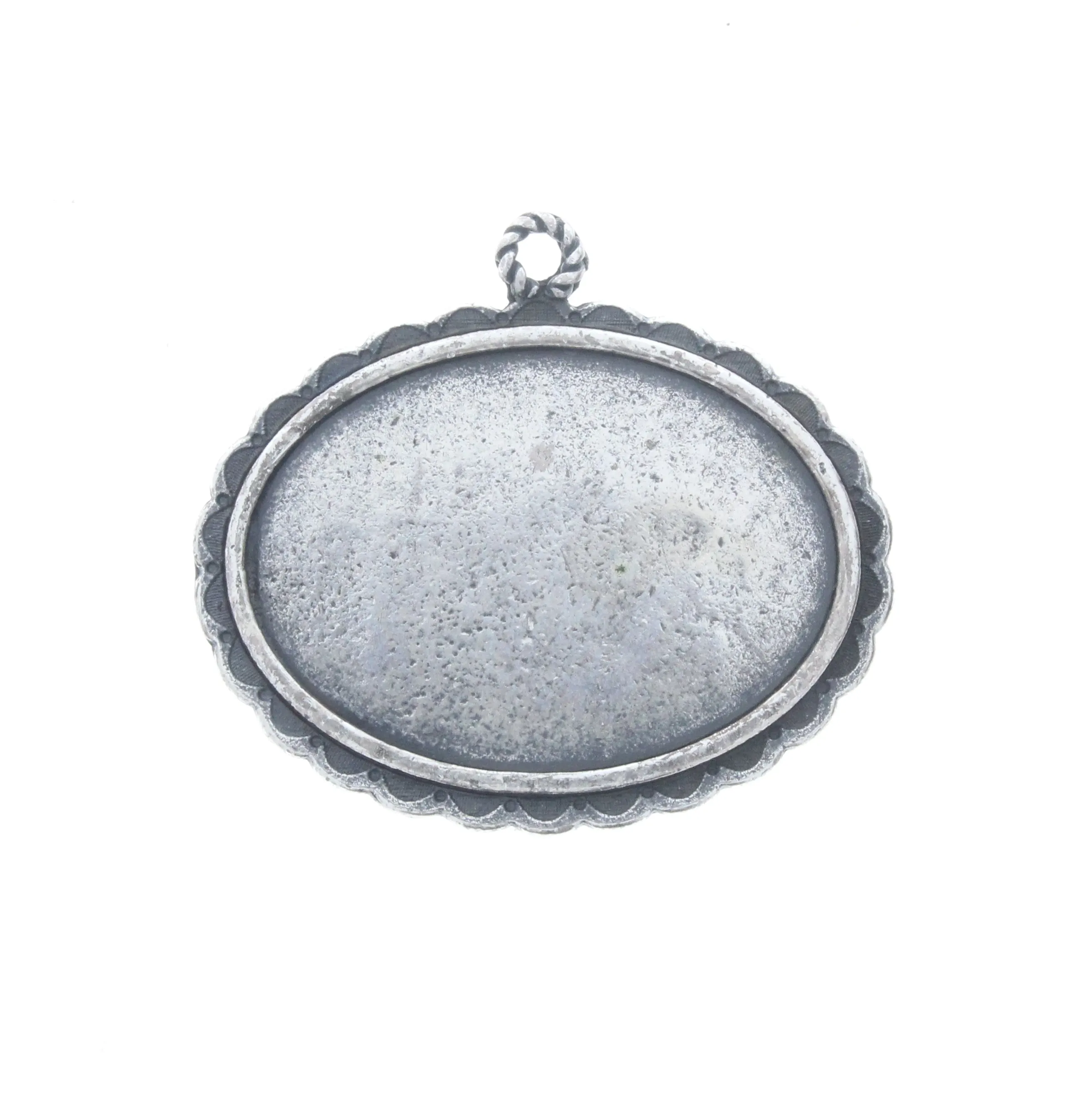 Oval Frame Pendant w/Bezel, ea