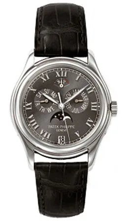 Patek Philippe Annual Calender Moonphase Black Dial Black Leather Automatic Men's Watch 5056P