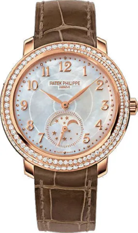 Patek Philippe Complications Mother of Pearl Dial Taupe Leather Ladies Watch 4968R-001