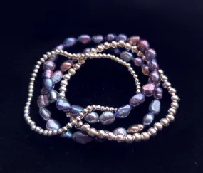 Pearl & Bead Bracelet Black