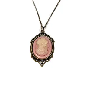 Pink Cameo Necklace