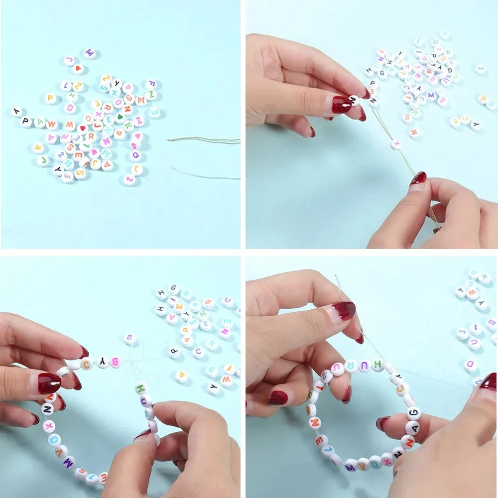 Poppy Crafts Alphabet Bead Kit #3 - White & Rainbow