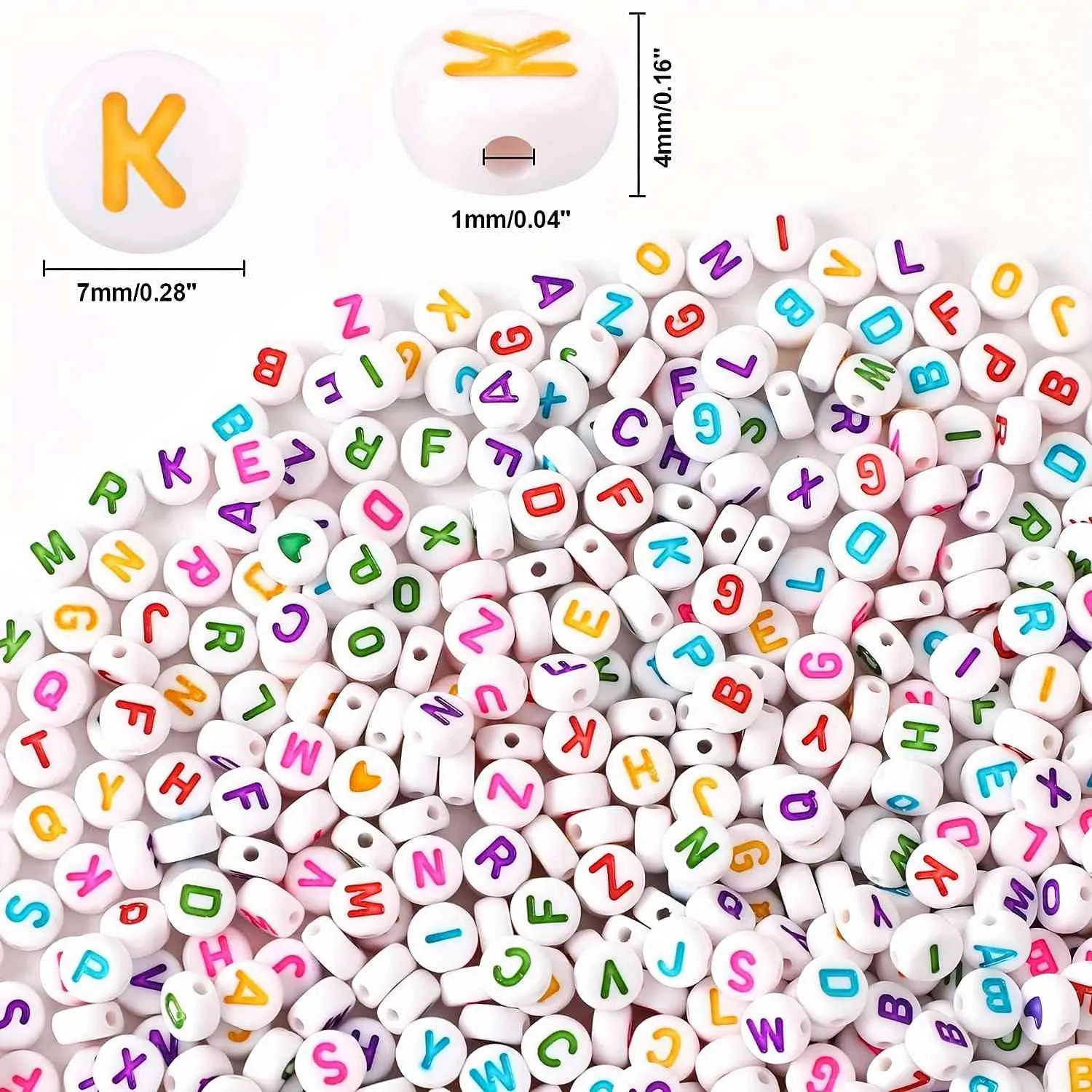 Poppy Crafts Alphabet Bead Kit #3 - White & Rainbow