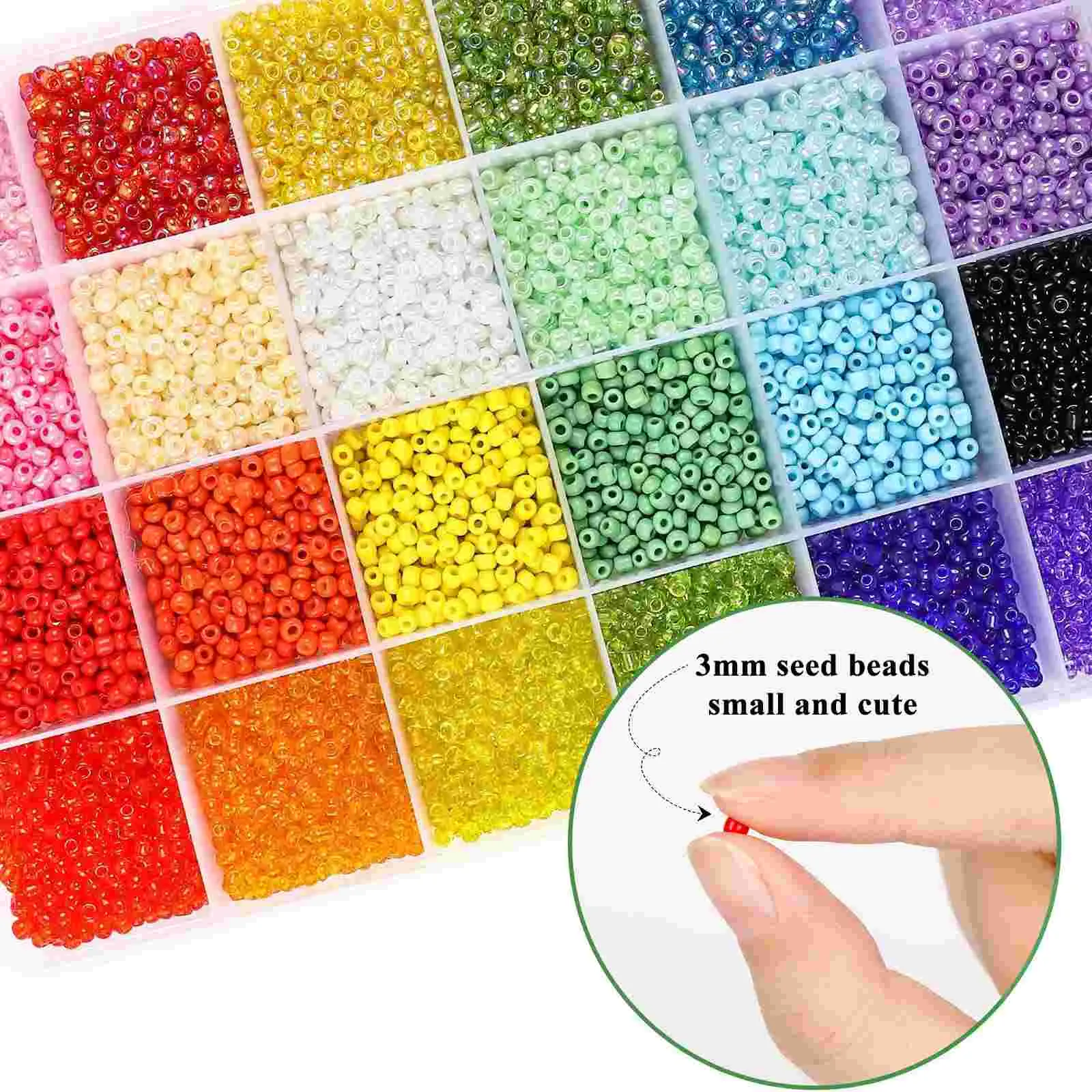Poppy Crafts Alphabet Bead Kit #5 - Black & White   Colourful Glass Beads